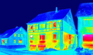 Thermal image of a house.